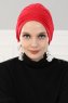 Linda - Rot Baumwolle Turban - Ayse Turban