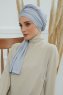 Rebecca - Hellgrau Baumwolle Turban