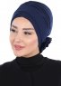Elisabeth - Navy Blau Baumwolle Turban