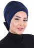 Elisabeth - Navy Blau Baumwolle Turban