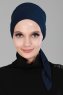 Felicia - Navy Blau Baumwolle Turban