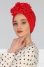 Kerstin - Rot Baumwolle Turban - Ayse Turban