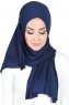 Sigrid - Navy Blau Baumwolle Hijab - Ayse Turban