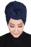 Sigrid - Navy Blau Baumwolle Hijab - Ayse Turban