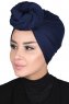 Sigrid - Navy Blau Baumwolle Hijab - Ayse Turban