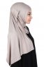 Sigrid - Taupe Baumwolle Hijab - Ayse Turban