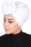 Sigrid - Weiß Baumwolle Hijab - Ayse Turban