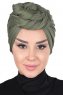 Sigrid - Khaki Baumwolle Hijab - Ayse Turban