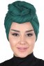Sigrid - Dunkelgrün Baumwolle Hijab - Ayse Turban