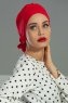 Monica - Rot Baumwolle Turban - Ayse Turban