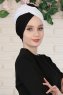 Fiona - Weiß & Schwarz Baumwolle Turban