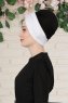 Fiona - Weiß & Schwarz Baumwolle Turban