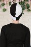 Fiona - Weiß & Schwarz Baumwolle Turban