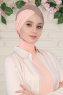 Fiona - Dunkeltaupe & Altrosa Baumwolle Turban