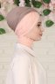 Fiona - Dunkeltaupe & Altrosa Baumwolle Turban