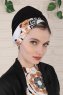 Fiona - Black Elegant Baumwolle Turban