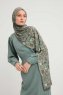 Gulya - Dunkelgrün Gemustert Hijab