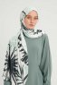 Ezmeray - Hellgrün Gemustert Hijab