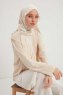 Fadime - Pearl White Gemustert Hijab