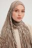 Hafiz - Hellbraun Gemustert Hijab
