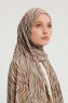 Hafiz - Hellbraun Gemustert Hijab