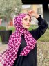 Atika - Bordeaux Gemustert Baumwolle Hijab - Mirach