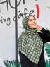 Atika - Grün Gemustert Baumwolle Hijab - Mirach