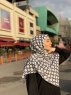 Atika - Weiß Gemustert Baumwolle Hijab - Mirach