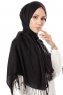 Aysel - Schwarz Pashmina Hijab - Gülsoy