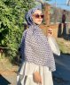 Basimah - Weiß Gemustert Baumwolle Hijab