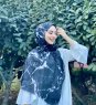 Benazir - Schwarz Gemustert Baumwolle Hijab