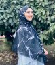 Benazir - Schwarz Gemustert Baumwolle Hijab