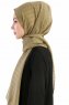 Burcu Khaki Chiffon Hijab Sjal Madame Polo 130027-3