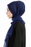 Burcu Marinblå Chiffon Hijab Sjal Madame Polo 130029-3