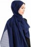 Burcu Marinblå Chiffon Hijab Sjal Madame Polo 130029-4