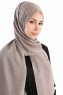 Burcu Taupe Chiffon Hijab Sjal Madame Polo 130026-4