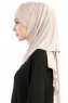 Cansu Ljus Taupe 3X Jersey Hijab Sjal 200910-3