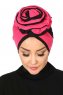 Clara - Fuchsie & Schwarz Baumwolle Turban