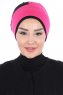 Clara - Fuchsie & Schwarz Baumwolle Turban
