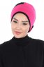 Clara - Fuchsie & Schwarz Baumwolle Turban