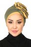 Clara - Khaki & Senf Baumwolle Turban