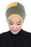 Clara - Khaki & Senf Baumwolle Turban