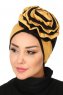 Clara - Senf & Schwarz Baumwolle Turban