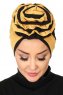 Clara - Senf & Schwarz Baumwolle Turban