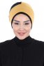 Clara - Senf & Schwarz Baumwolle Turban
