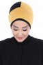 Clara - Senf & Schwarz Baumwolle Turban