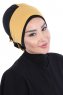 Clara - Senf & Schwarz Baumwolle Turban