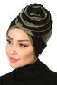 Clara - Schwarz & Khaki Baumwolle Turban