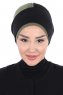 Clara - Schwarz & Khaki Baumwolle Turban