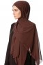 Derya - Braun Praktisch Chiffon Hijab